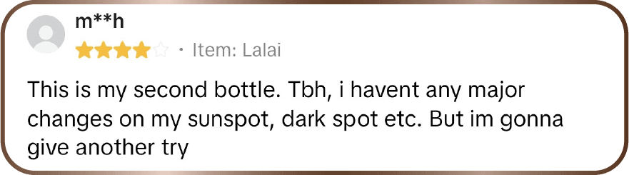 Ulasan pelanggan yang meneruskan penggunaan botol kedua.